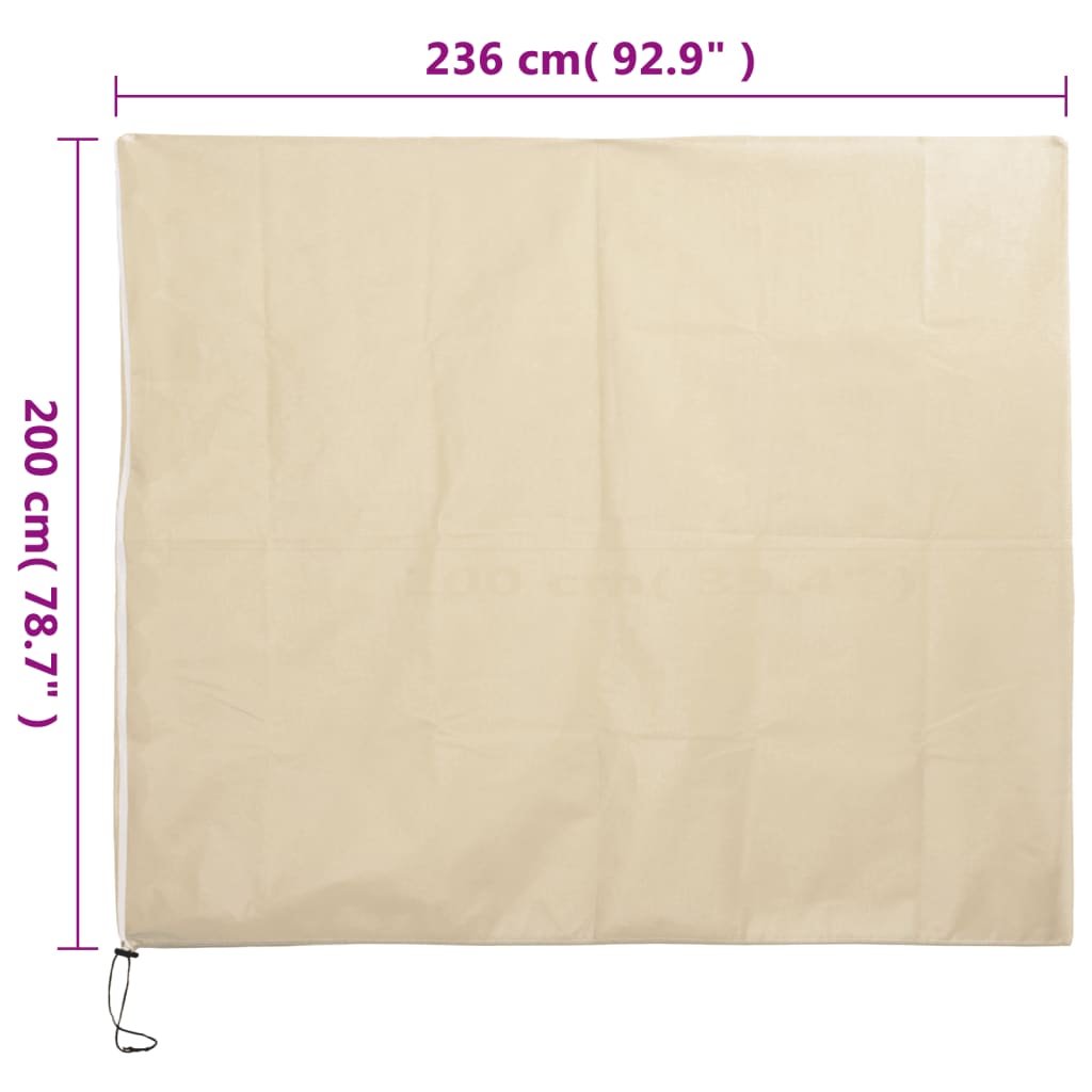 Winter Frost Protection Cover with Zipper 70 g m² 2.36 x 2 m