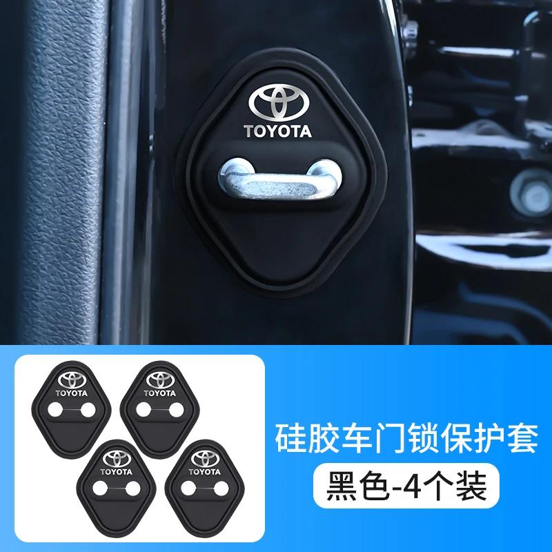 Hebilla Bloqueo Puerta Coche De Silicona 4 Piezas Cubierta Protectora Para For Toyota C-HR HIGHLANDER CAMRY RAV4 YARIS VIOS