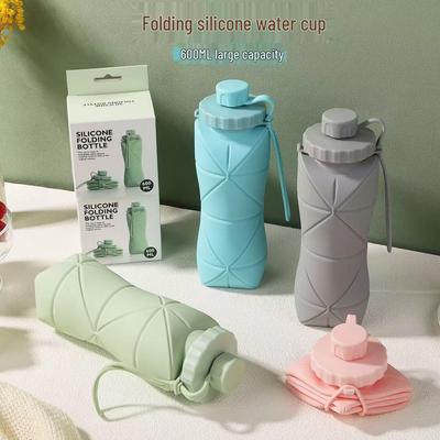 Faltbare hochtemperaturbeständige Silikon-Wasserflasche - Tragbar & einfach zu verstauen für Outdoor-Sportarten.