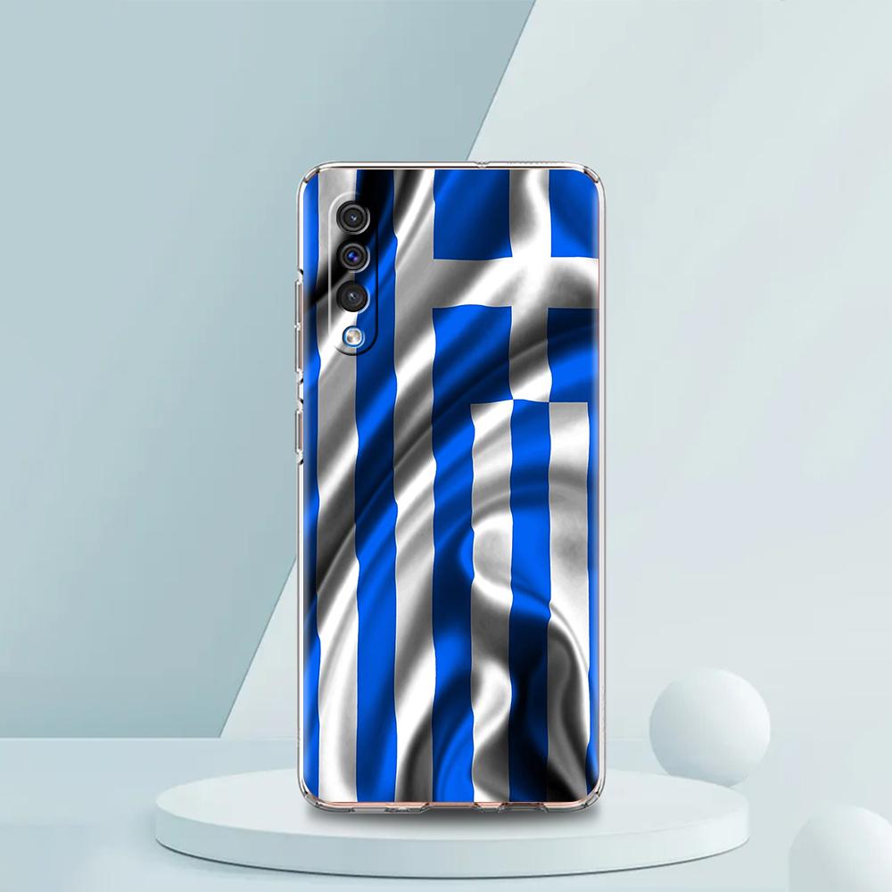 Greece Greek Flag Transparent Phone Case for Samsung Galaxy A16 A14 A12 A22 A24 A42 A02 A06 A50 A70 A20 A30 A40 Soft TPU Cover