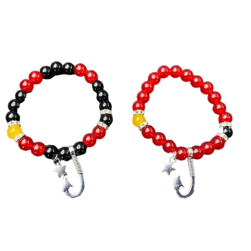 1/2Pcs Magnetic Couple Bracelet Set Adjustable Matching Bangles Fashionable Beads Handchain Jewelry for Fashion Lovers