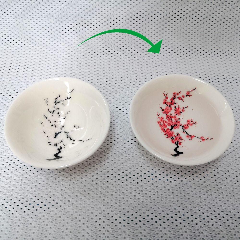 Creative Magic Sakura Cup Unique Flower Change Bowl Gift Color Changing Teacup Milk Tea