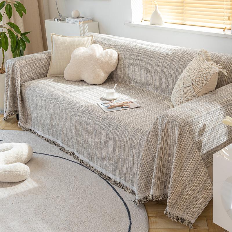 Sofa Decke Überwurfstoff, Sofakissen, Sofa Handtuch, Schlicht Modern Vollbezug, Anti-Katzenkratz Sofabezug, Universell für Alle Jahreszeiten