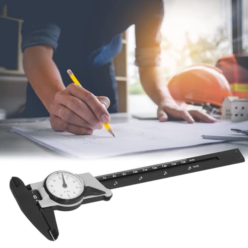 xuuyuu Fiber Caliper with Dial, Two Scales, Range: Approx. 0-150mm, Suitable for Labs, Offices, and Shops