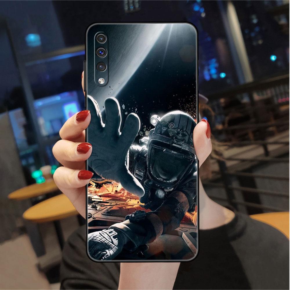 

Модный милый чехол с астронавтом для Samsung Galaxy A50 A20e A70 A10 A40 A20s A10s M30s M23 M51 M31s, черный мягкий чехол для телефона Samsung F42 5G