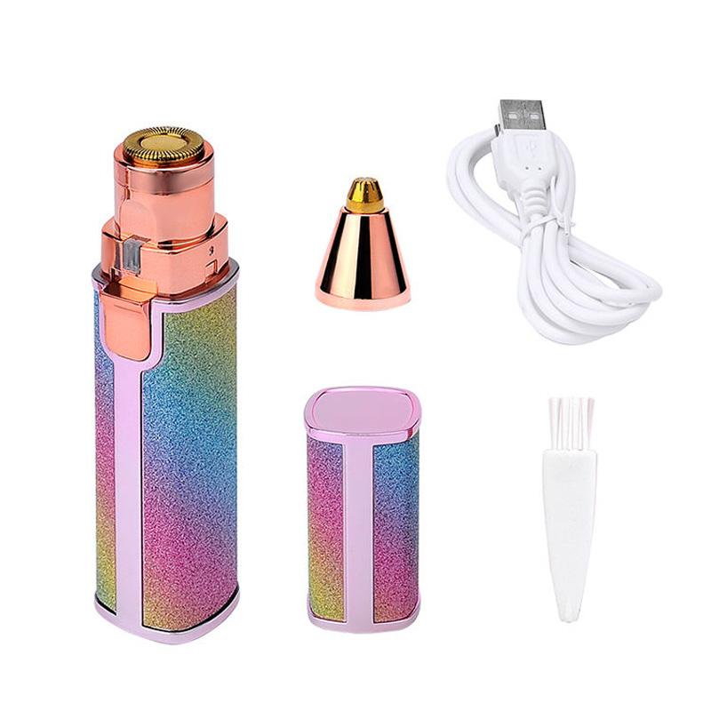 Electric Usb Rechargeable Eyebrow Trimmer Razor 2 in 1 Hair Remover Facial Lipstick Pen Shaver For Women Epilator