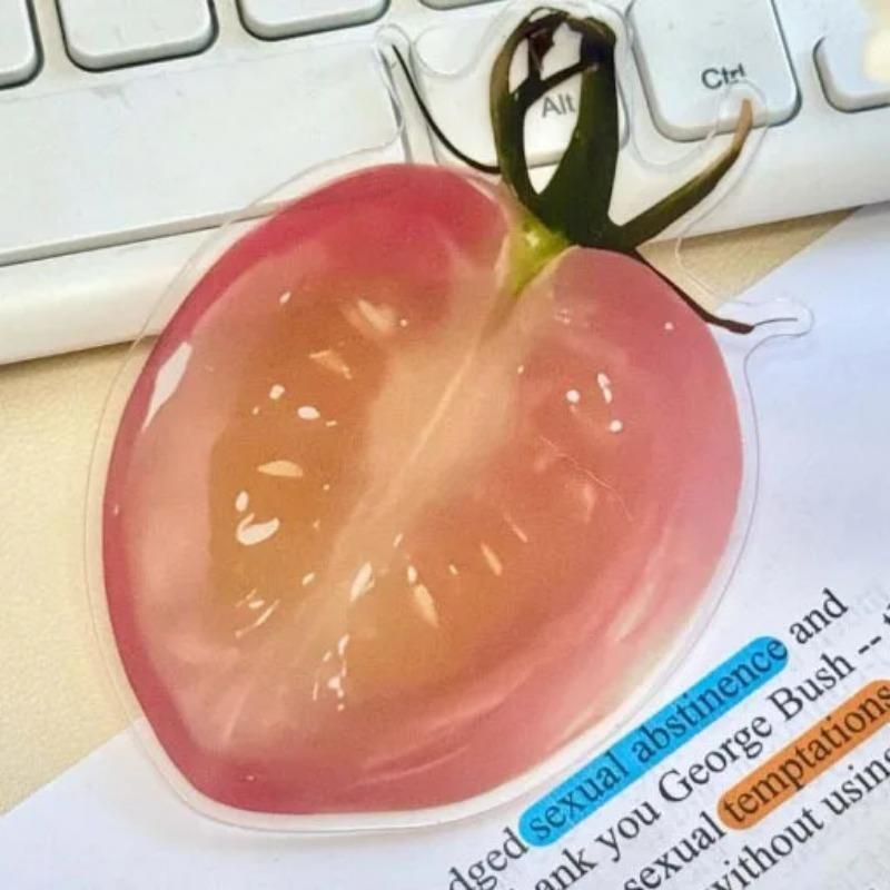 1 Bucată Semn de Carte Drăguț cu Design Creativ Acrilic Transparent Seria Fructe Etichetă de Carte Simplitate INS Semn de Carte Papetărie Student Cadou