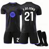 Kits de Football Personnalisés avec Nom pour Adolescents, Enfants et Adultes 2025-26 Barça Black Mamba #21 F.DE JONG Ensemble de Maillot d'Entraînement avec Chaussettes