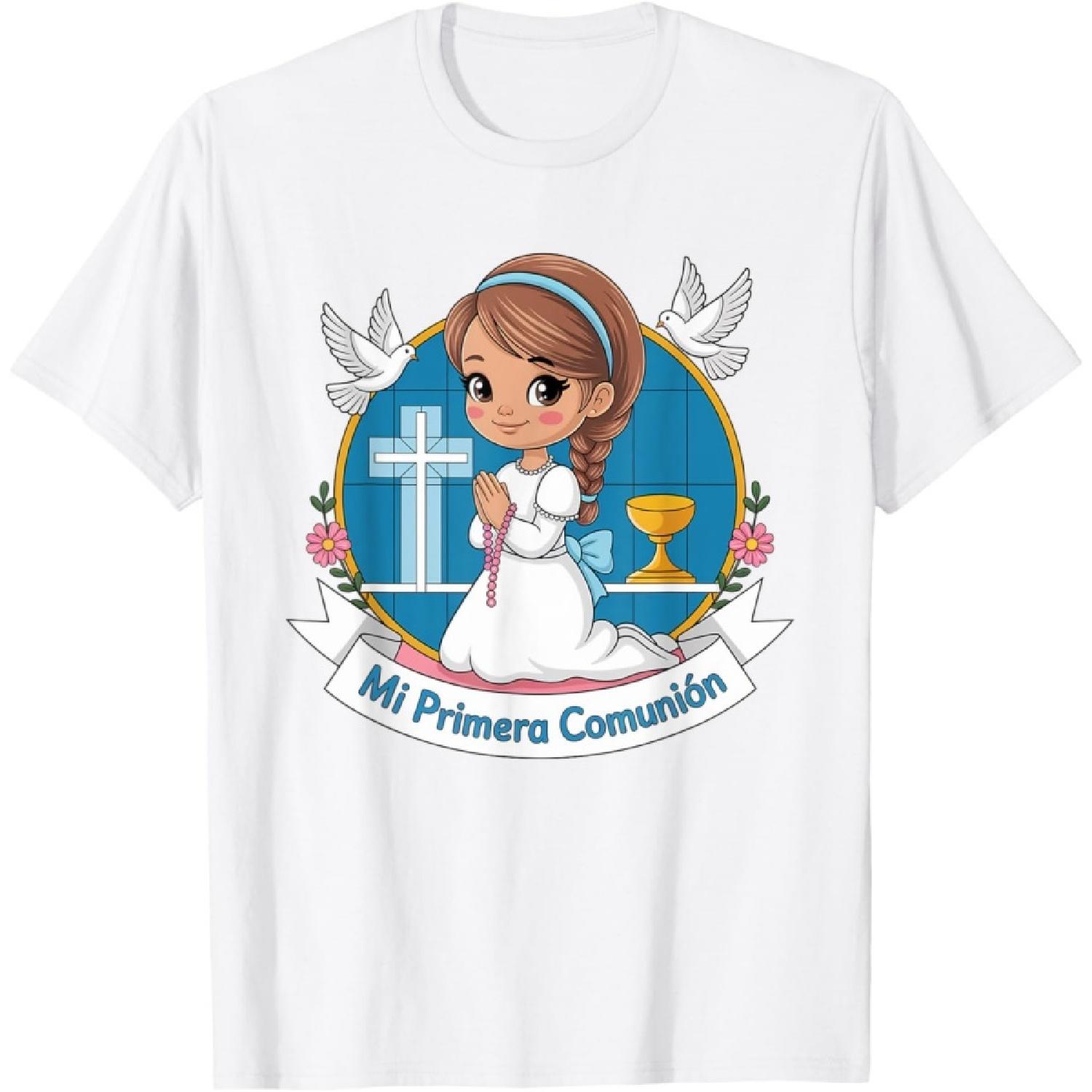 Mi Primera Comunión Niña My First Communion Girl In Spanish T-Shirt S