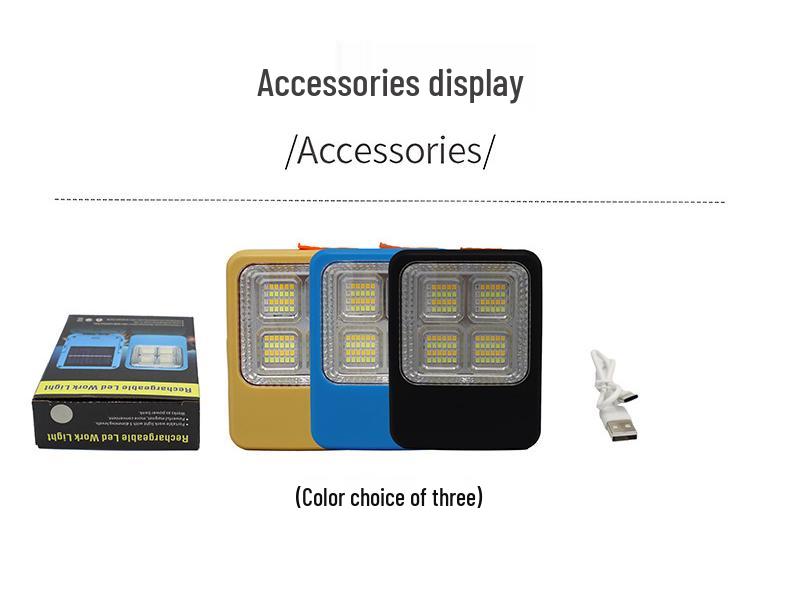 Mini USB Rechargeable LED Solar Floodlight for Outdoor/Indoor Camping & Emergency Lighting
