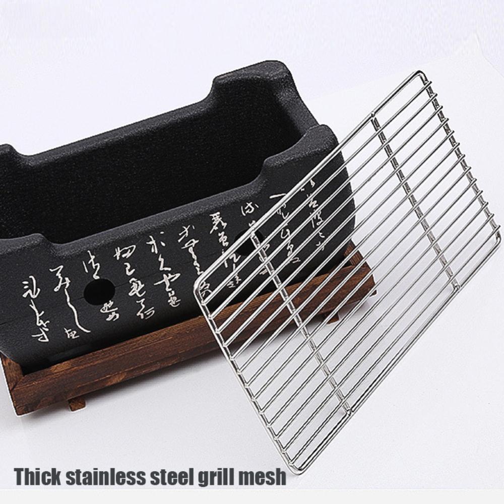 Portable Korean BBQ Grill, Lightweight Aluminum Alloy & Solid Wood Design, Fast Heating for Camping, Picnic, Backyard