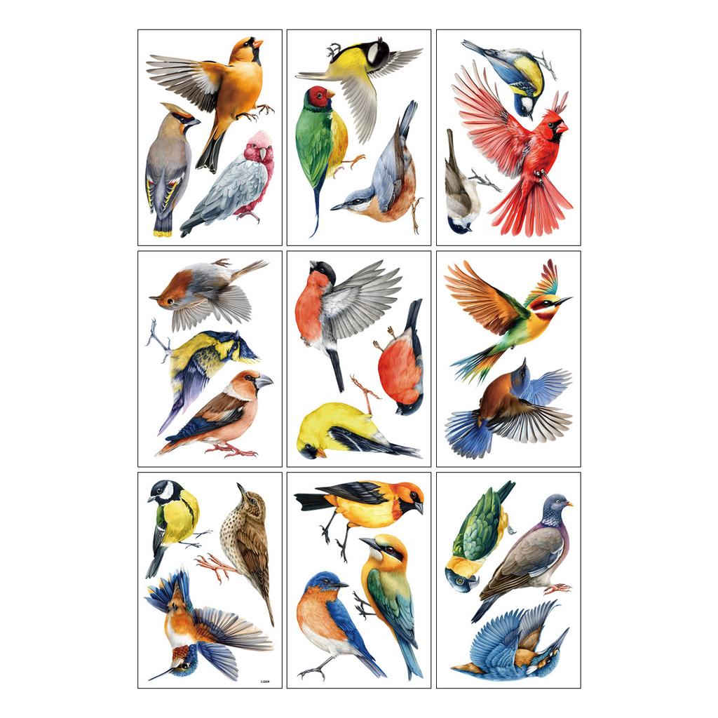Spring 2026 New Arrival Colorful Hummingbird Butterfly Flowers Static Cling Window Stickers Removable Decals for Home Decor