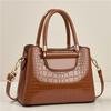 New Solid Color Women's Large Capacity Single Shoulder Crossbody Bag with Crocodile Pattern Handbag Multifunctial Fashi Bag