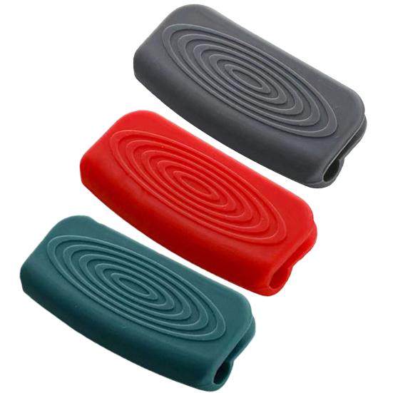 1 Pair Grips Pot Handle Flexible Non-Slip Heat-Resistant Reusable Buckle Design Anti-scalding Silicone