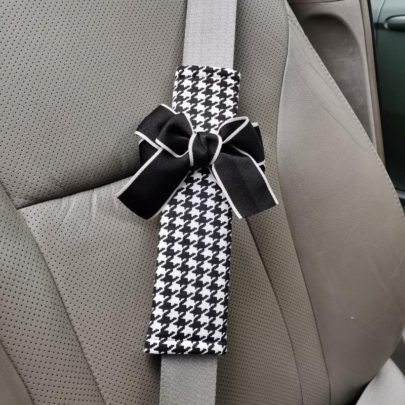 2pcs Flower Shoulder Protector Cartoon Creative Car Seat Belt Shoulder Protector Interior Accessories Princess Bow Decor