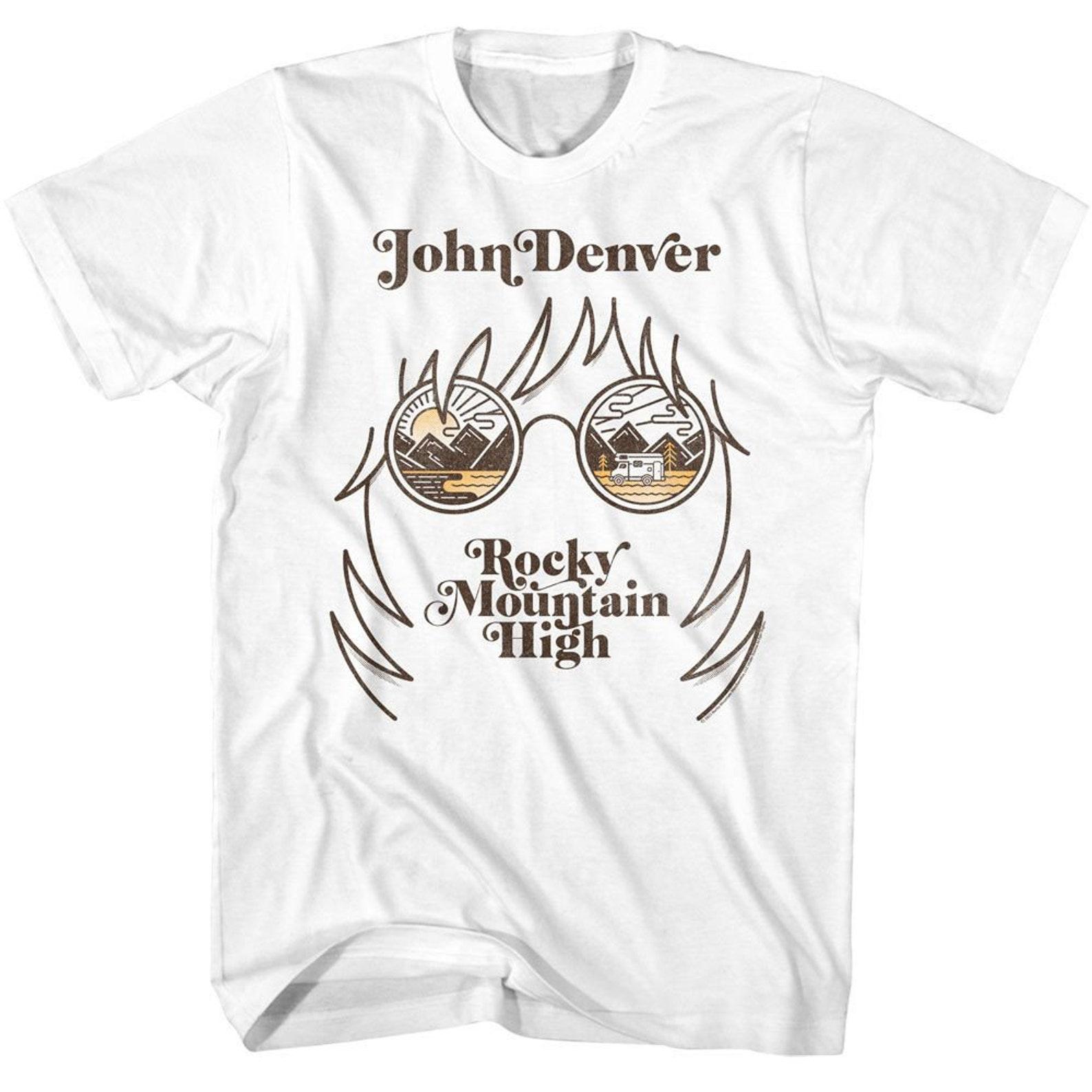 John Denver Landscape Glasses White Adult T-Shirt 3XL