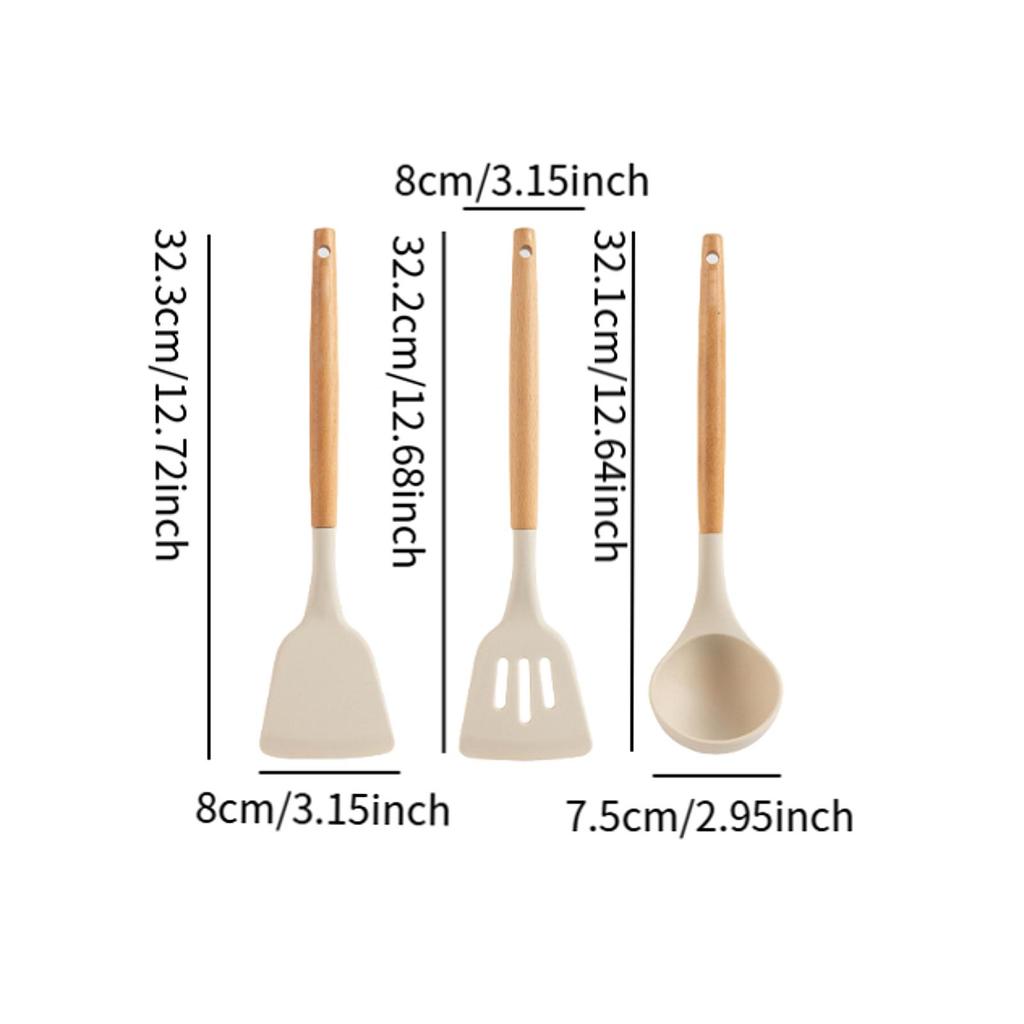 3x Silicone Kitchen Cooking Utensils Cookware Gift Multifunctional Tool Nonstick