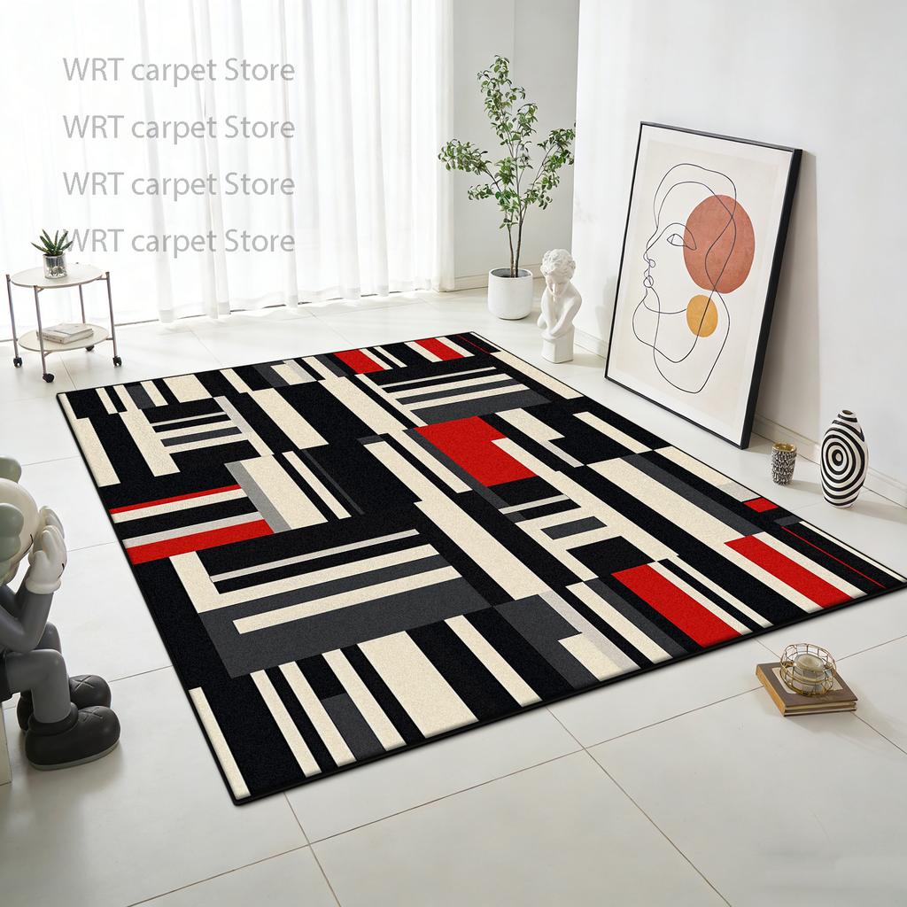 Ins Simple Style Geometric Living Room Carpet Cloakroom Bedroom Washable Non-slip Rug Dining Room Art Decoration Soft Floor Mat