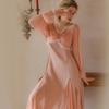 Women Sexy Sleepshirts Lace Patchwork Mesh V-neck Dress Nightgowns Porn Translucent Long Lounge Comfortable Clothing