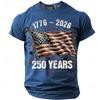 America 250th Birthday Eagle Flag 250 Years 1776-2026 Unisex Men's T-Shirts Casual Style Man Women Tees Vintage Men's Clothing
