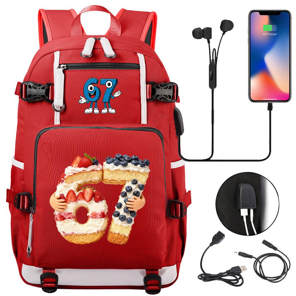USB Charging Backpack for Teen Students Travel Laptop Daypack 67 Gourmet Style Lightweight Water-Resistant Large Capacity