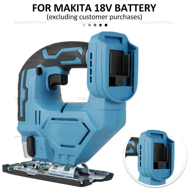 3000RPM 18V  Cordless Electric Jigsaw with Curved Cut Precision Portable Multifunction Power Tool for Carpentry Crafts Not Batte