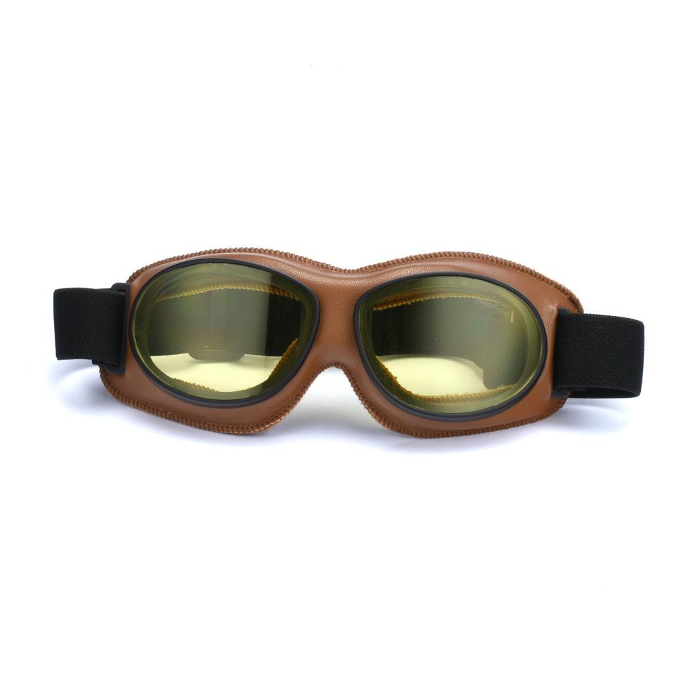 Retro Goggles, Motorcycle Riding Goggles Leather Frame UV Protection Locomotive Modification Accessories