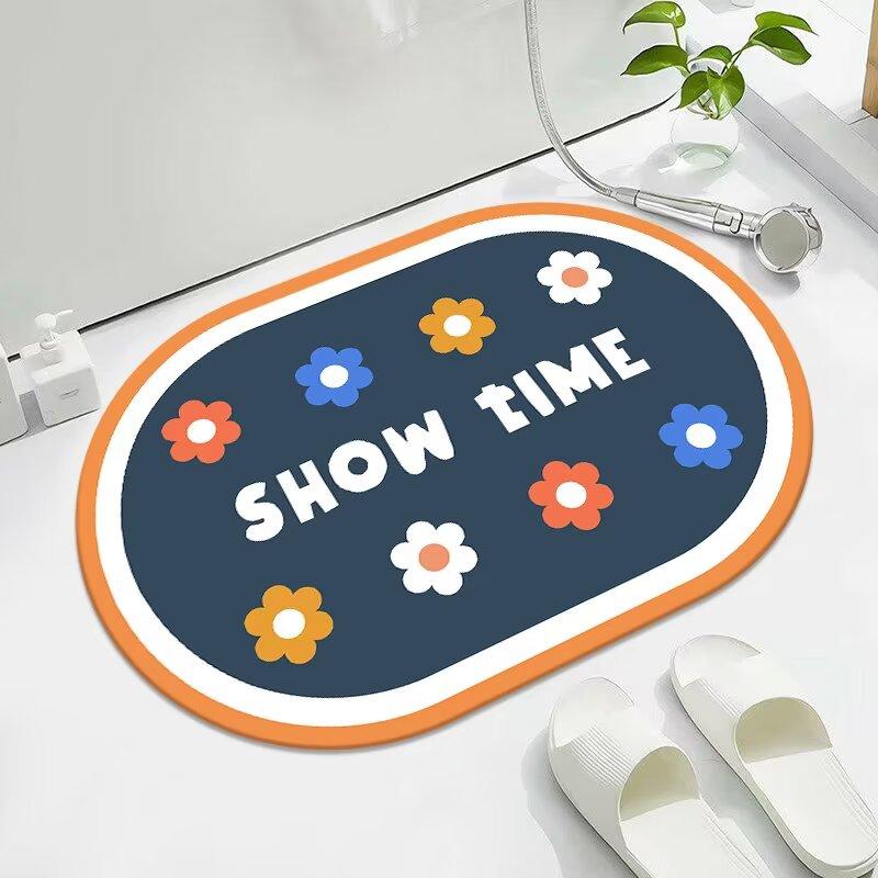 Floor mat, toilet mat, diatom mud, bathroom floor mat, water-absorbing non-slip carpet, bathroom door foot mat