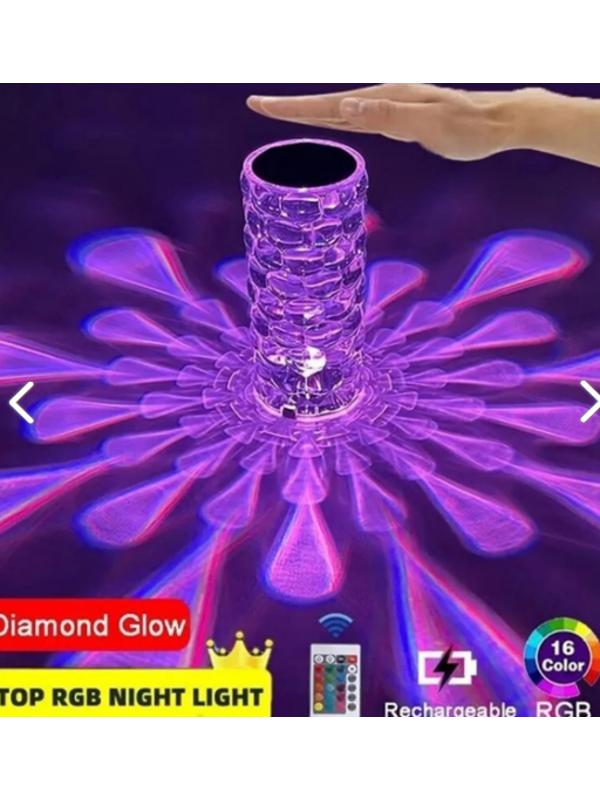Kumandalı Kristal Masa Lambası Rgb Gece Lambası 16 Renk Ve 4 Mod Dokunmatik Kontrol