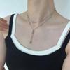 Layer Bead Tassels Necklace Delicate Chain Collarbone Jewelry Trendy Women