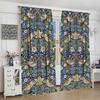 Vintage Floral Curtain  Blue William Morris Original Design Strawberry Thief for Bedroom  Living Room   Kitchen Privacy Curtain  2 P
