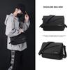PU Water Resistant Fabric Shoulder Bags Men Messenger Bag Multilayers Leisure Fashion Design Style Solid Colors Durable Pockets