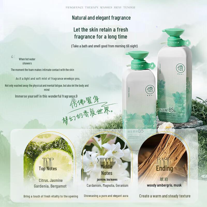 RUYI Centella Asiatica Vitamin B5 Moisturizing Shower Gel