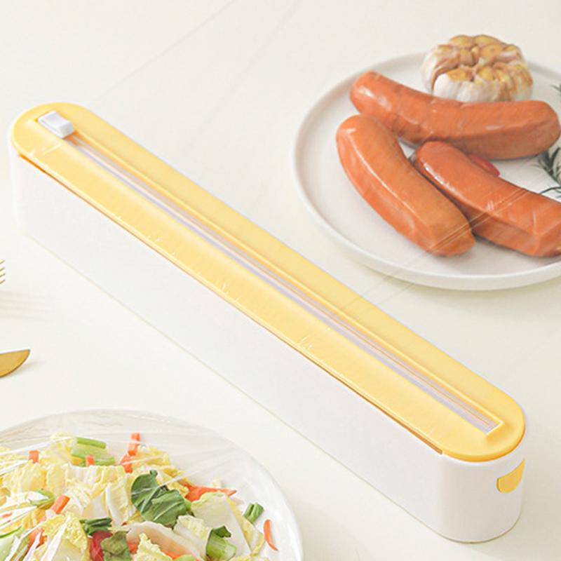 Magnetic Refillable Plastic Wrap Dispenser With Cutter Kitchen Wrap Dispenser For Cutting PP Wrap, Aluminum Foil, Wax Paper