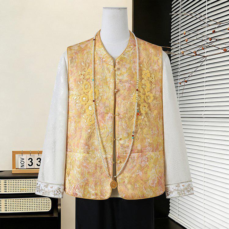 Spring 2026 Luxury Tang Suit Vest - Petite High-End Chinese Style Outerwear 4XL