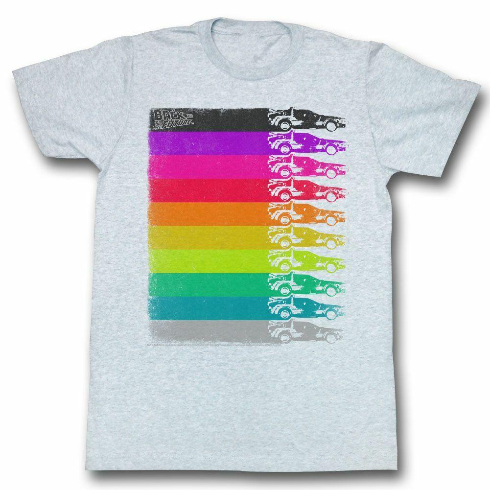 Back to the Future Rainbow Delorean Adult T-Shirt S