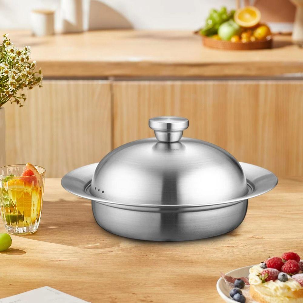 with Lid Flying Saucer Steaming Tray Portable Round Pot Insert Tray  Kitchen Supplies