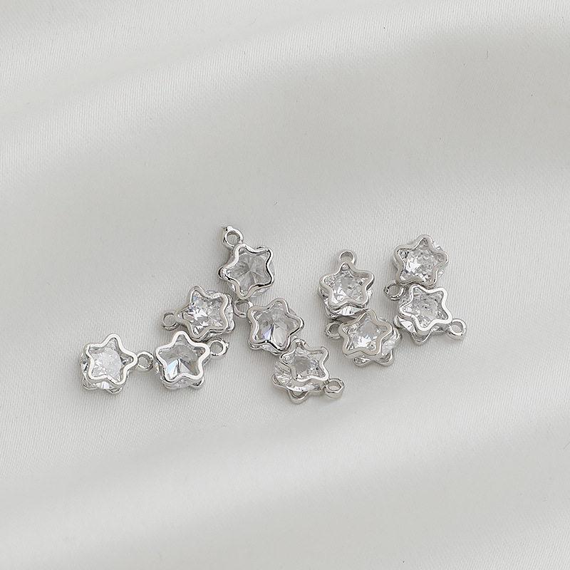 14K Gold-Filled Zircon Flower Pendant Charm for DIY Jewelry