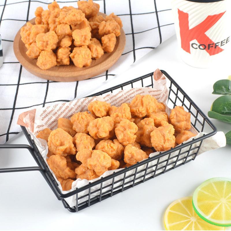 Artificial Chicken Popcorn Simulation Food Model for Home Kitchen Bakery Shop Display Realistic Snack Decor Props