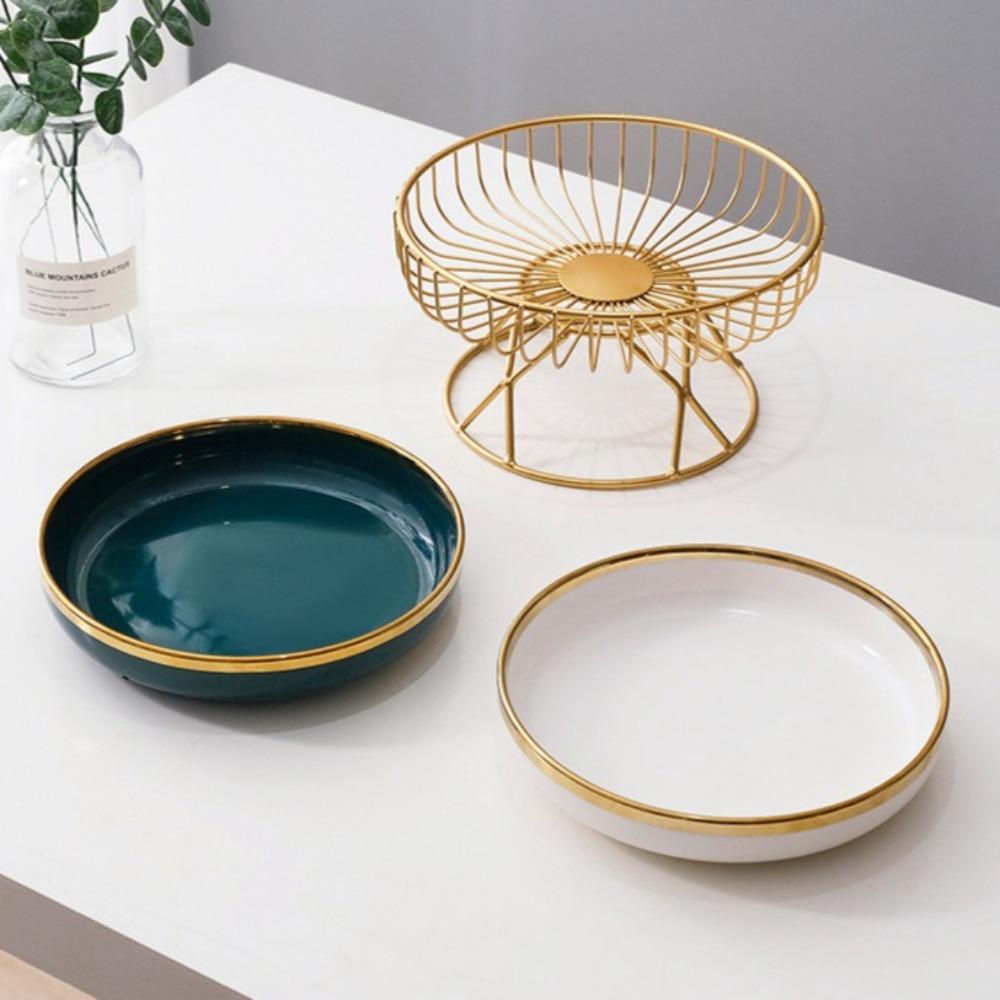 Light Luxury Fruit Plate Creative Living Room Home Fruit Basket Afternoon Tea Candy Dessert Stand Snack Tray Party Supplies