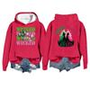 Women's Casual Long Sleeve Pullover Witch Print Hooded Sweatshirt