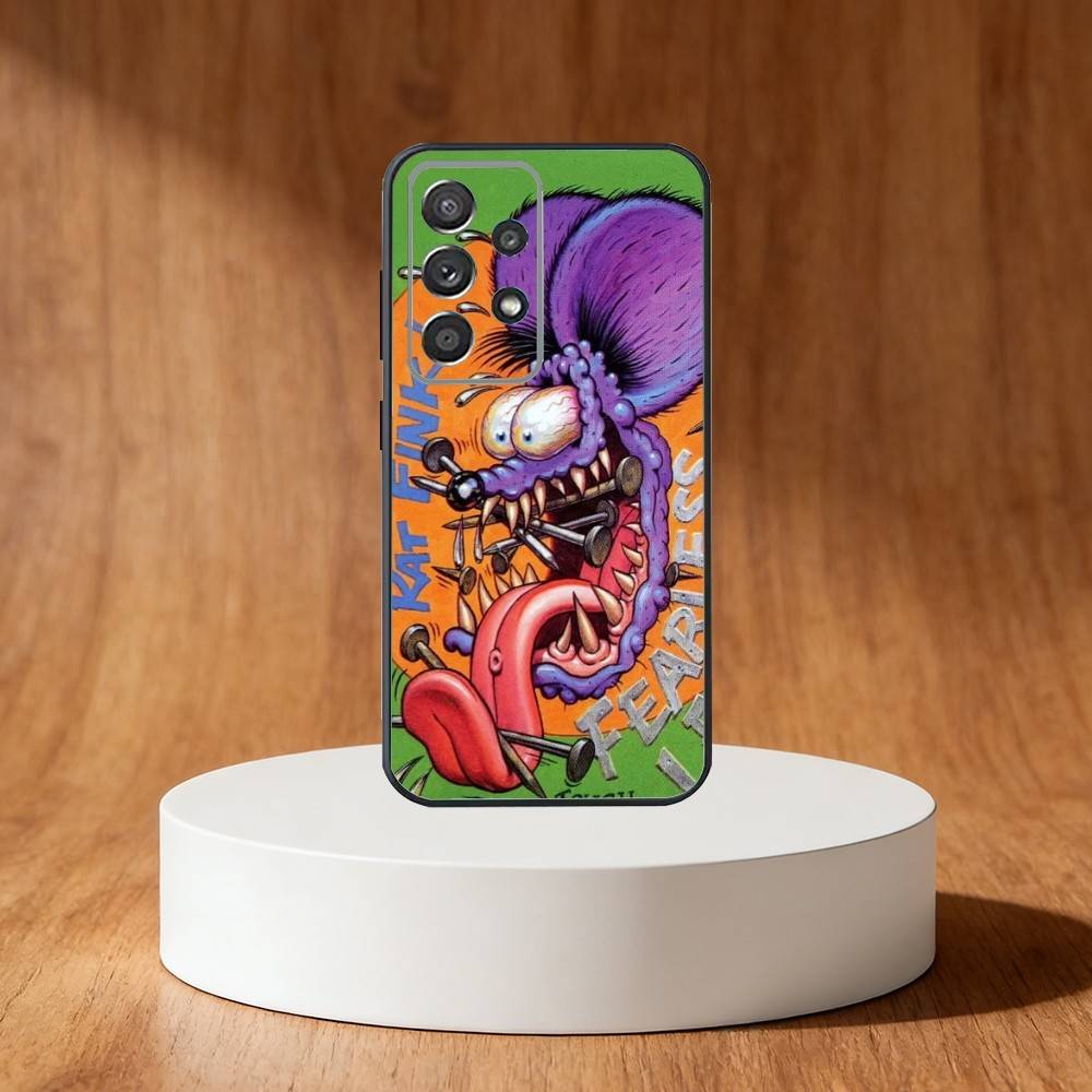 R-Rat F-Fink Art Design Phone Case For Samsung S25,S24,S21,S22,S23,S30,Ultra,S20,Plus,Fe,Note,10,9,5G Black Cover Samsung S235G