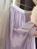 Ethereal Hot-Fix Pleated Chiffon A-Line Skirt for Women, Spring 2026 - Slimming with Large Hem Design