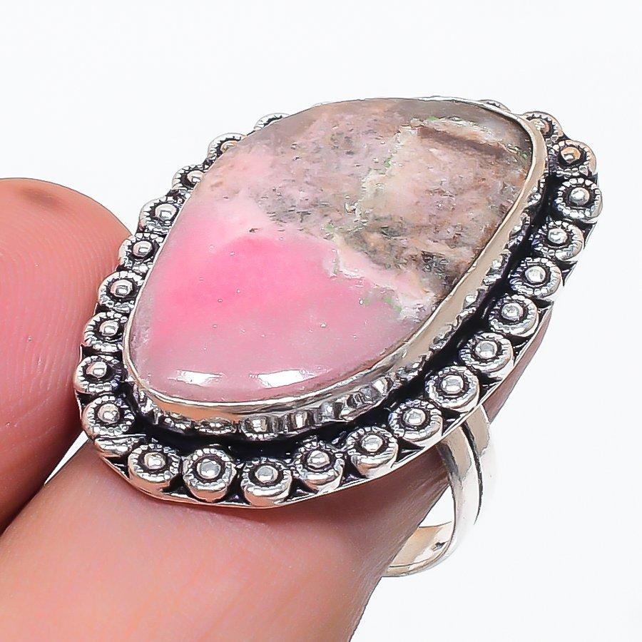 

Драгоценный камень Розовый Опал Ювелирное изделие из серебра 925 пробы Кольцо Размер 9