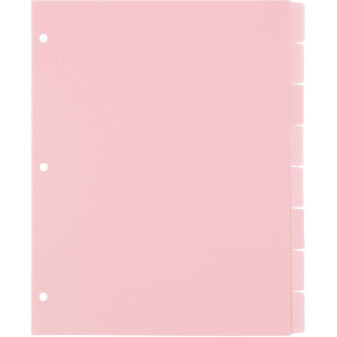 8 Tab Pink Binder Dividers for 3 Ring Binders 8.5 x 11 Inch Binder Dividers with 3 Hole Punched Page Dividers Sturdy Binder Index Dividers for School