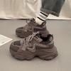 Black platform dad shoes children's spring and summer new student versatile casual foot small sports shoes