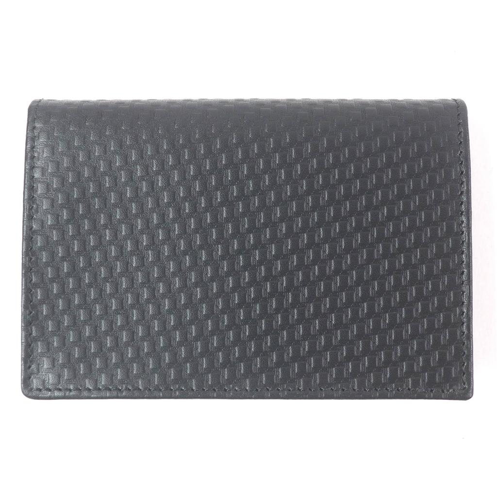 Excellent Dunhill Card Case MICRO D-EIGHT Micro D-Eight Business Card Holder black leather mens Used