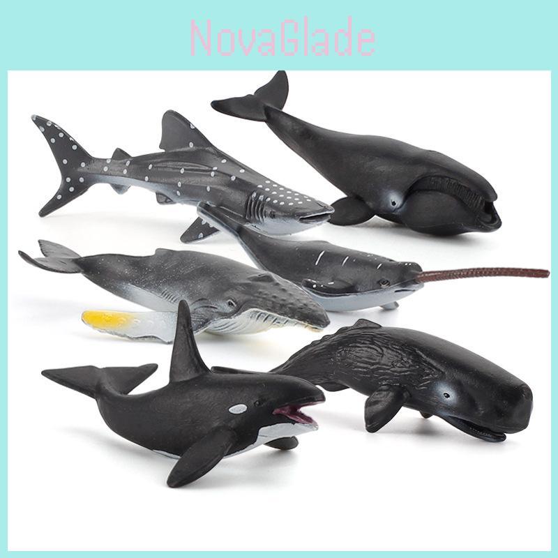 Marine Life Mini Whale Models Set With Realistic Design For Aquarium Decor And Educational Display