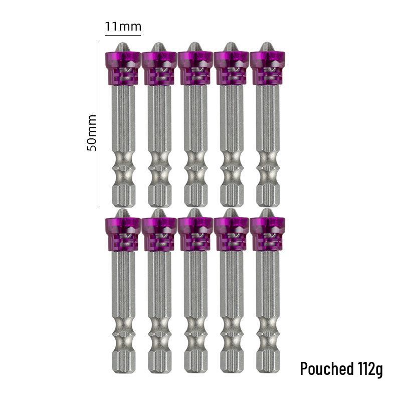 Five-Color PH2 Phillips Magnetic Ring Bit for Electric Screwdrivers (65/50mm)