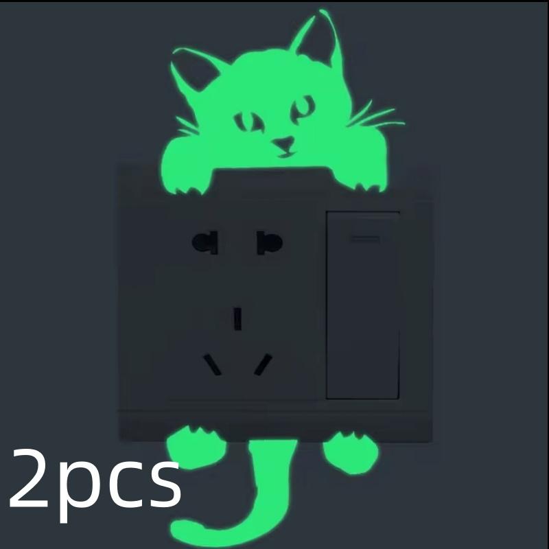 Luminous Switch Stickers Glow In The Dark Decorative Sticker Kids Room Cartoon Cat Dog Fairy Star Pvc Wall Home Decoration 2026